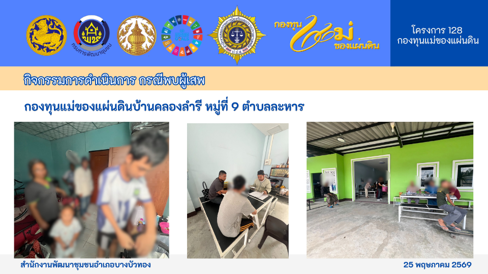 กิจกรรมแก้ไขปัญหายาเสพติด ภายใต้โครงการ 128 กองทุนแม่ของแผ่นดิน